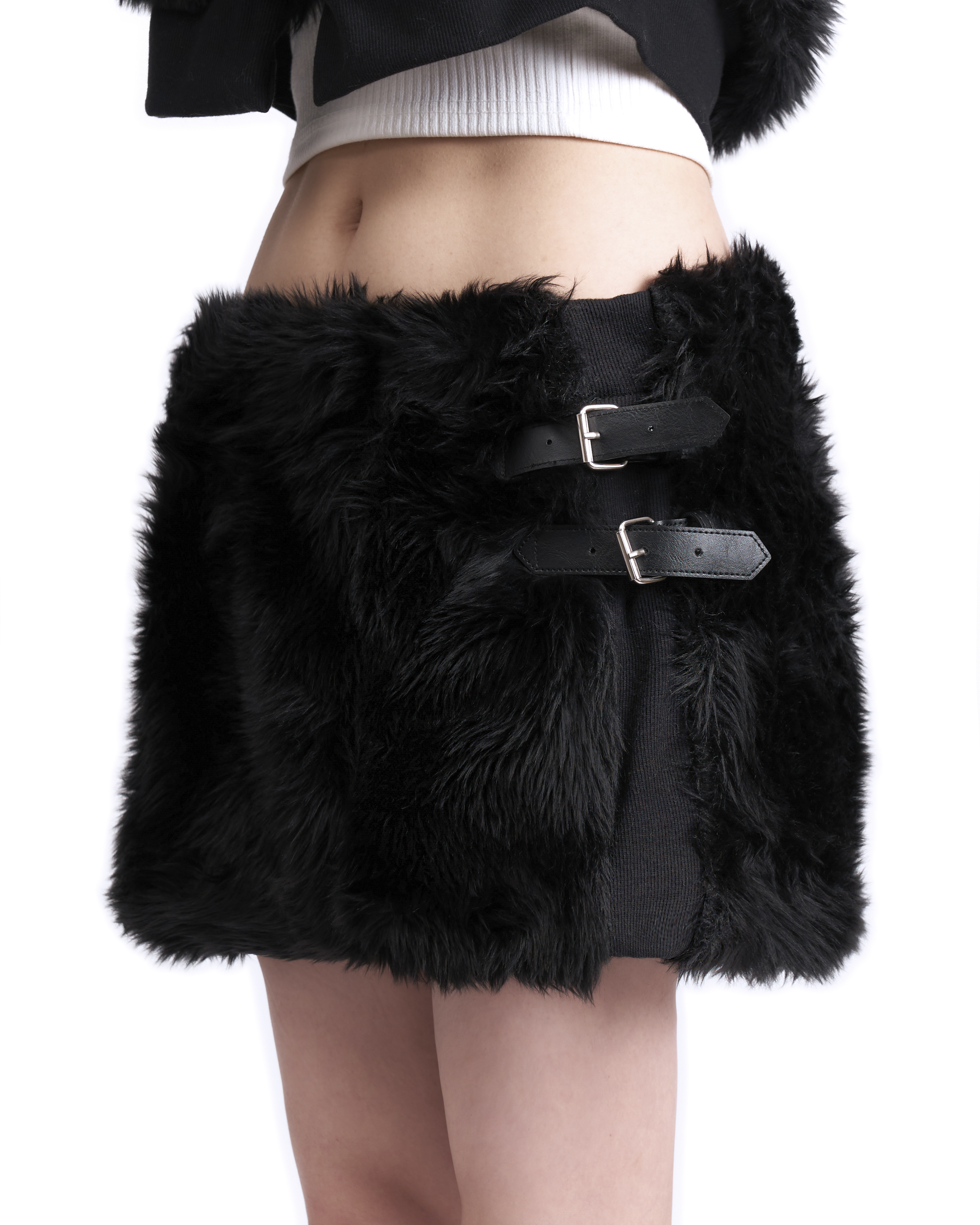 [LIMITED EDITION] FUR STRAP LOW-RISE SKIRT