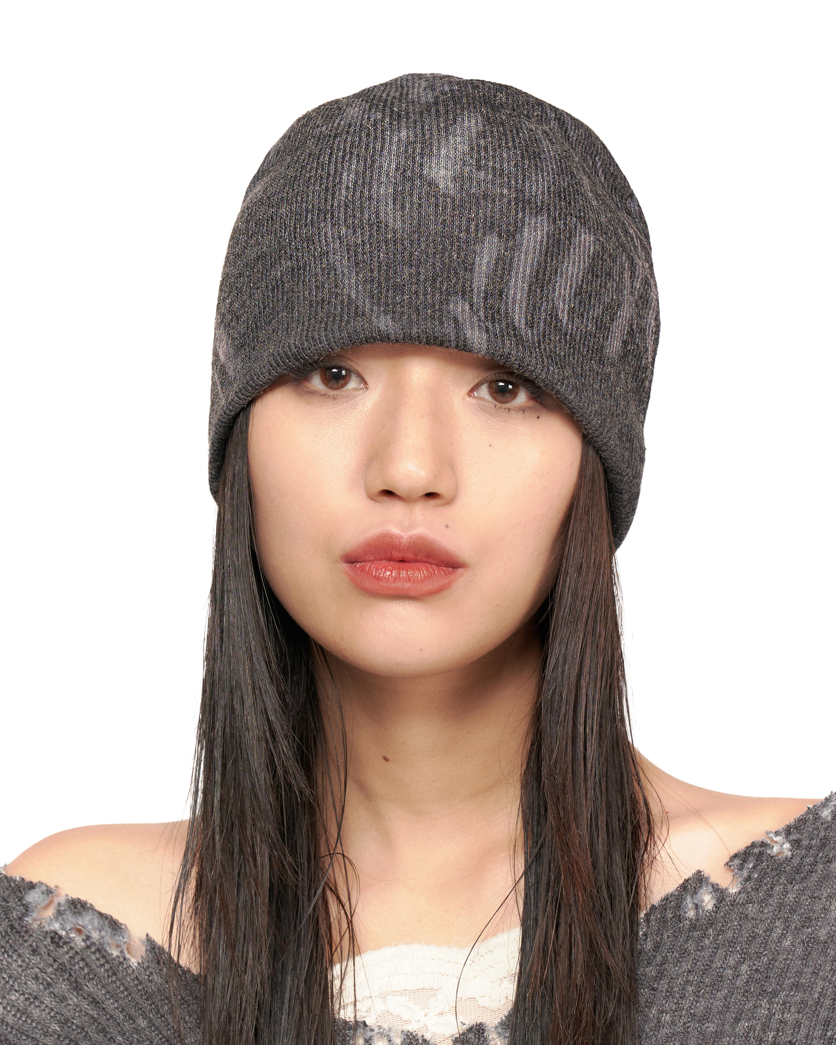 FISH LETTERING BEANIE [CHARCOAL]