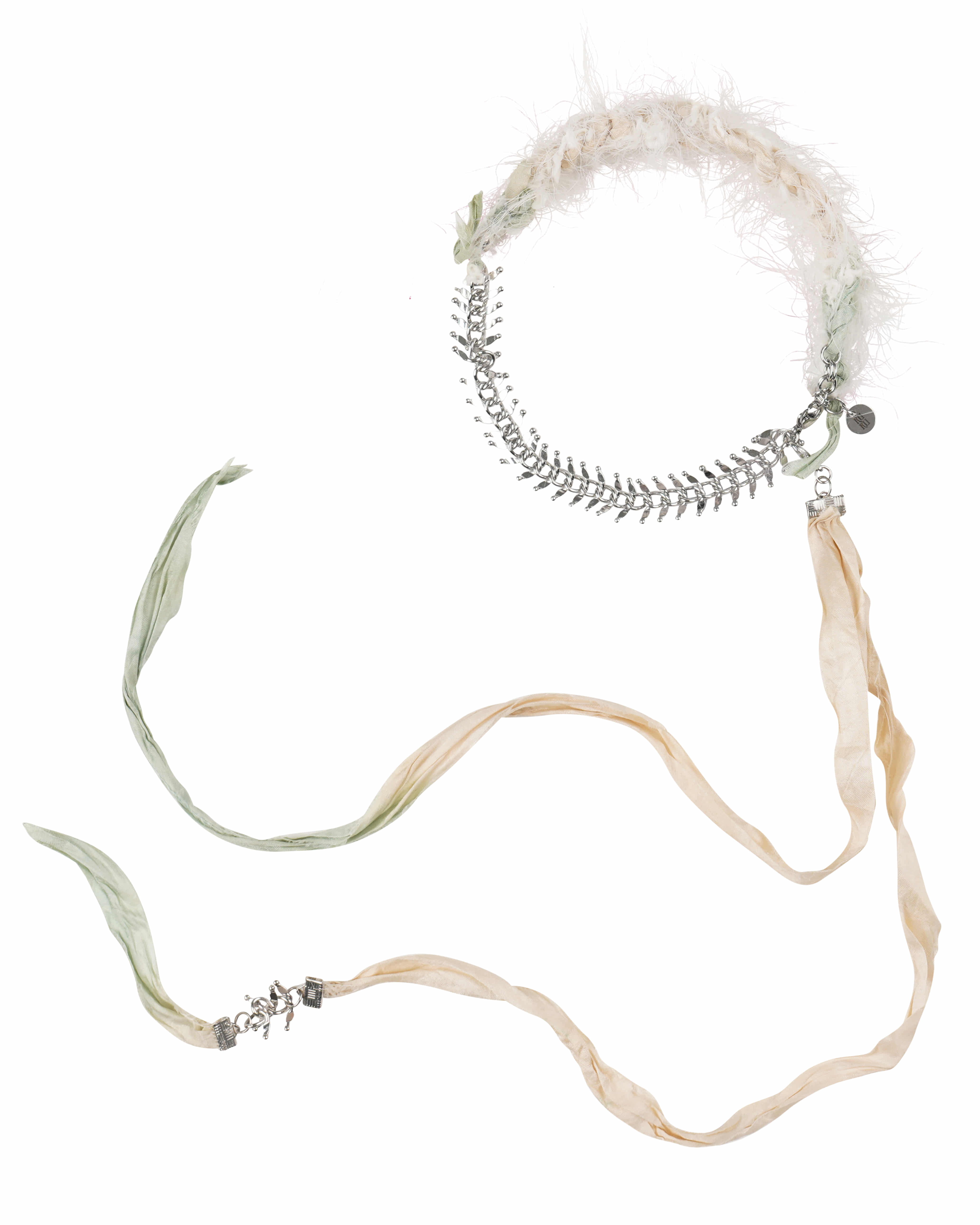 ROUGH SCARF NECKLACE WHITE